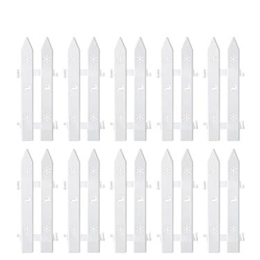 Imagem de Cerca de árvore de Natal cerca de piquete de plástico branco para árvore de Natal, festa de Natal, jardim, casa, cercas, decoração, 29 cm