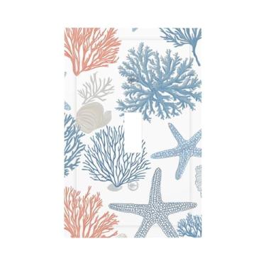 Imagem de JDAKHD Placa de cobertura de interruptor de luz solar natural de granito de mármore, cordilheira de montanha, vale, 1 gangue, placa de parede decorativa, azul, interruptor de saída único, capa para