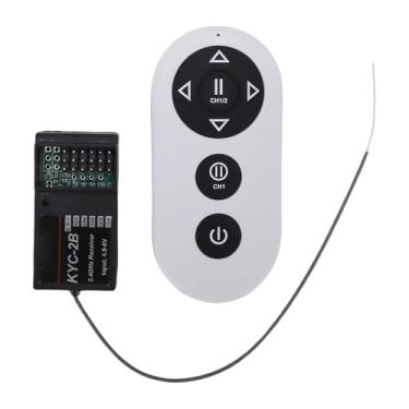 Imagem de ASHATA Controlador de Receptor Remoto RC de 4 Canais 2,4 GHz para Avião RC, Barco, Carro e Muito Mais, Motor Duplo, Controlador de Uma Mão, Modo de Controle de Mistura