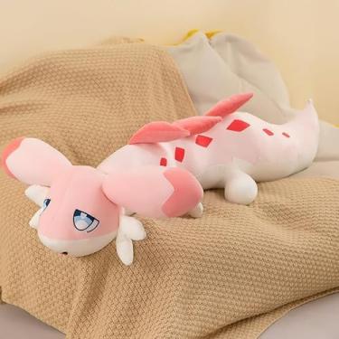 Imagem de Travesseiro rosa longo de pelúcia – Almofadas de chão, almofadas, decorações de quarto, quartos confortáveis, sofás, almofadas de enchimento (119 cm)