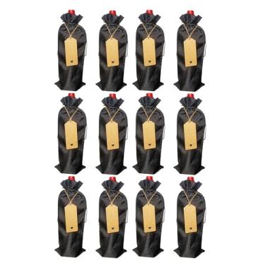 Imagem de Tiwerlfe Pacote com 12 sacos de presente de azeite de oliva de serapilheira premium com etiquetas de presente – Capas reutilizáveis de juta com cordão, ideais para Natal, casamentos, festas