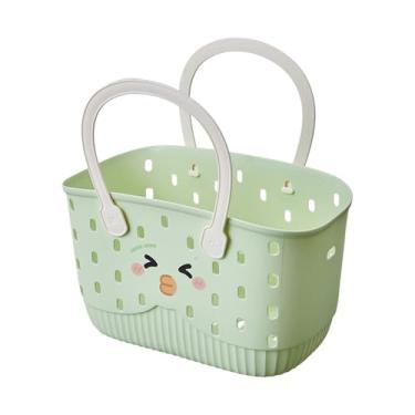 Imagem de predolo Cesto organizador de chuveiro com alças, ideal para guardar produtos de limpeza e acessórios de higiene pessoal, perfeito para camping, Verde