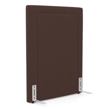 Imagem de Cabeceira Cama Box Solteiro Alba 90cm Com Frame Bouclé Marrom - Abmaza
