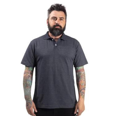 Imagem de Camisa Polo Cinza Mescla Lisa Para Personalizar Uniformes-Unissex