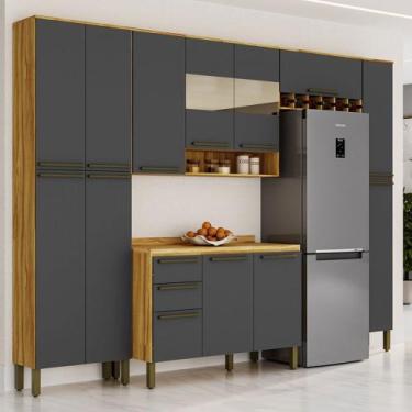 Imagem de Armário de Cozinha com Balcão e Tampo 13 Portas 2 Gavetas Xangai Slim 