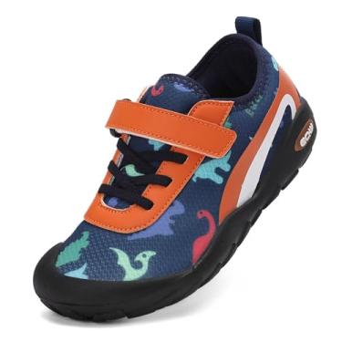 Imagem de EQW Tênis infantil aquático para meninos e meninas, bico largo, praia, piscina, ar livre, secagem rápida, atividades ao ar livre, Azul/laranja, 17