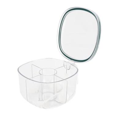 Imagem de Semme Caixa de Tempero de Plástico Com 4 Compartimentos, Organizador de Temperos Com Tampa Flip Top para Cozinha Doméstica, Cafés, Restaurantes