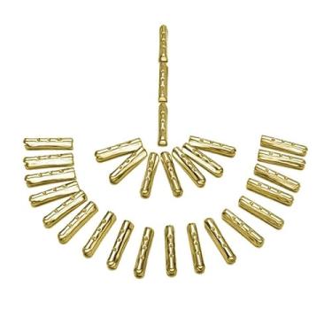 Imagem de 50 peças de aglets dourados para cadarços, pontas de renda para sapatos, moletons com capuz de paracord de metal, tênis de lona, cadarço e pontas de substituição de cabeça
