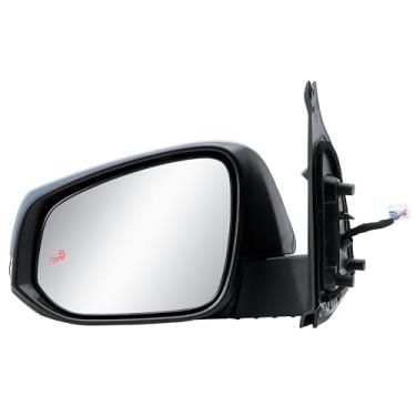 Imagem de Espelho de porta do lado esquerdo do motorista elétrico e vidro aquecido com luz de seta BLIS e primer dobrável manual para Toyota Tacoma 2017-2023