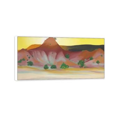 Imagem de BMZFYBS Georgia O'Keeffe Famosa arte de parede impressões em tela pronto para pendurar - Hills to West-quadro branco para decoração de sala de estar 50 x 100 cm 20 x 39 pol