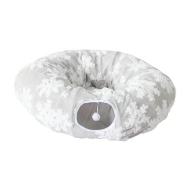 Imagem de IEUDNS Túnel para Gatos, Cama, Caverna, Playground, Confortável e Compacto, com Bola, Ideal para Exercícios de Chinchilas, Hamsters e Cães de Pequeno Porte, Tecido Jacquard