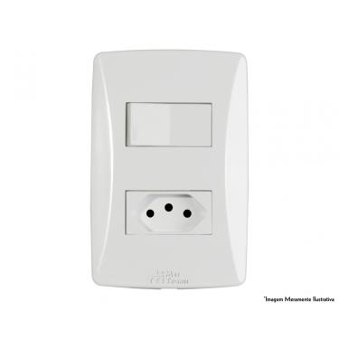 Imagem de Interruptor Petra 1 Simp+Tom 2P+T C/Pl 10A 250V 39057 c/10pcs