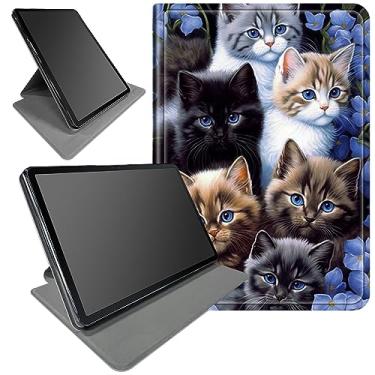 Imagem de DIGTIALL Capa para iPad 10ª geração, capa protetora com suporte giratório giratório de 10 polegadas, 2022, 360 graus, com função despertar/hibernar automática para iPad 10th de 10 polegadas, gato fofo