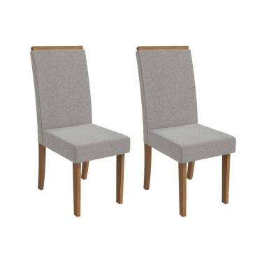 Imagem de Kit 2 Cadeiras Sala Jantar íris 2cad142 Madeirado 2 Un Canela-boucle Cinza - Kappesberg