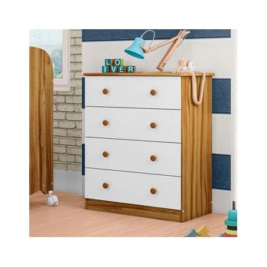 Imagem de Cômoda Infantil Peroba Duda Plus com 4 Gavetas e 65,1 cm de Largura
