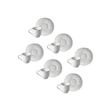 Imagem de Conjunto de Xícaras de Café com Pires Porto Brasil Orgânico New White 120ml - 6 Peças