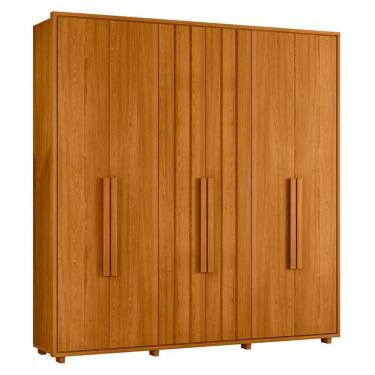 Imagem de Guarda Roupa Casal Veronese Ripado 6 Portas Cinamomo - Madetec Cinamomo