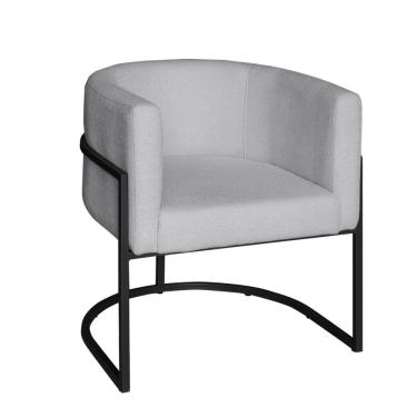 Imagem de Poltrona Base Industrial Preto Sala De Estar Lety Veludo S05 - D'rossi Cor Prata