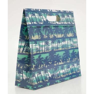 Imagem de Embalagem Presente Sacola Estampa Coqueiros Marisa-05119, UN, Azul