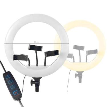 Imagem de Suporte Smartphone Exbom Iluminador Ring Light 14' 240 Leds 3200K 5600K Flexivel Ilum-R14W25