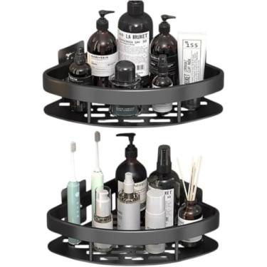 Imagem de Kit 2 Prateleiras de Canto em L, Multiuso, Conjunto com 2 Peças para banheiro Porta Shampoo Suporte Organizador De Parede Com Adesivo Sem Furo Alumínio Premium
