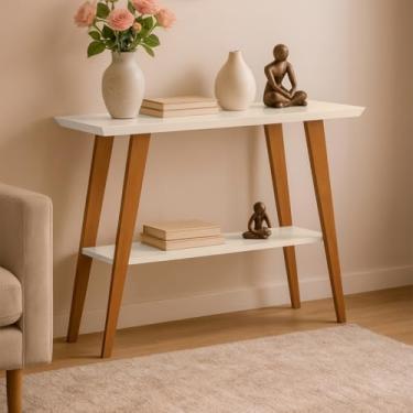 Imagem de Aparador Buffet de Sala Cozinha Cantinho Do Café Decorativo Pé Madeira Maciça (Off White)