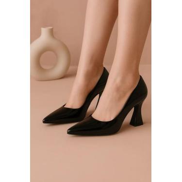 Imagem de Scarpin Feminino Mozione Sapato Salto Taça 8 cm Conforto Macio Casual 