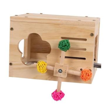 Imagem de Generic Casinha de madeira para gaiola de pássaros, esconderijo para pássaros, acessório de madeira para gaiola, para pássaros de pequeno e médio porte,