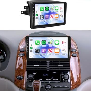 Imagem de Rádio de carro 4 núcleos 4G + 64 G para Toyota Sienna 2004-2010 Rimoody Android estéreo sem fio Carplay Android Auto GPS WiFi, tela sensível ao toque, espelho, Bluetooth, FM/RDS EQ SWC, câmera de