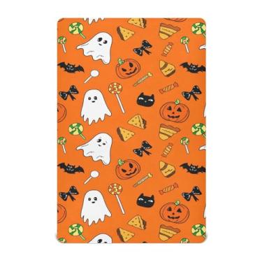 Imagem de Wassud Lençóis de berço respiráveis de Halloween Boo-boos, capas de colchão de berço de 68 x 99 cm, neutros para meninos e meninas (serve para berço padrão e embalagem e brincadeira)