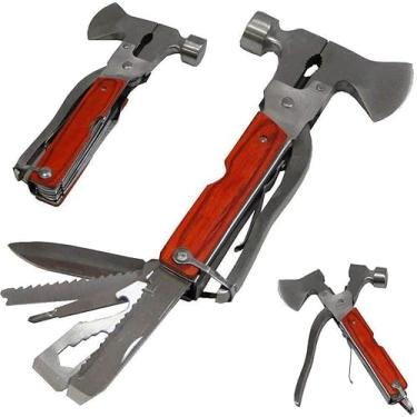Imagem de Alicate Multifuncional Martelo Canivete Liga Metálica Portátil para Camping e Pesca Faca e Serra
