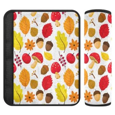 Imagem de Burbuja Capa para cinto de segurança de carro Autumn Leaves Protetor de cinto de segurança de carro macio confortável para alça de ombro de assento, 1 par pequeno