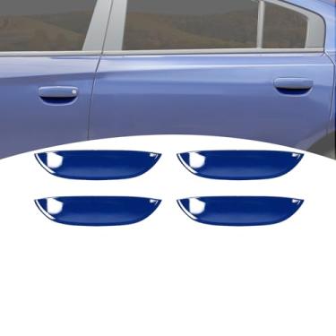 Imagem de PDKLIN Para tampa da maçaneta da porta do carregador, tigela de acabamento adequada para Dodge Charger 2011-2023, acessórios externos azuis, 4 peças