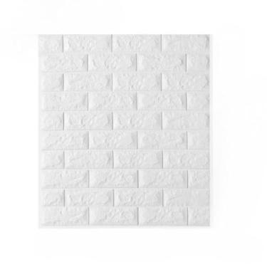 Imagem de Placas 3D Adesivo Parede Tijolinho Branco Alto Relevo Decoração Fácil Aplicação (8,BRANCO)
