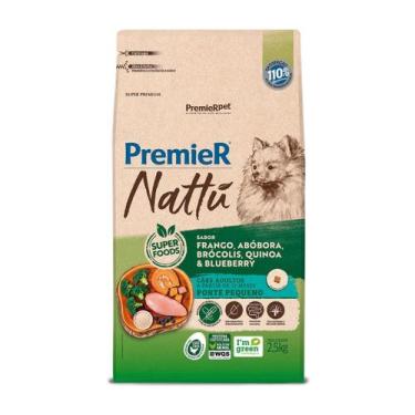 Imagem de Ração Premier Nattu Cães Adultos Pequeno sabor Frango e Abóbora 2,5 Kg