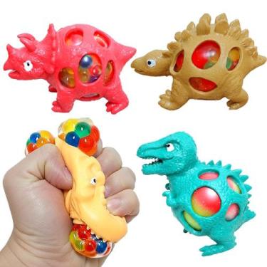 Imagem de 3 Squishy Dino Brinquedo Anti stress Festa Sacola Surpresa - Attic - G