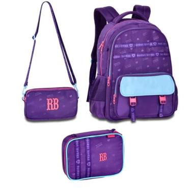 Imagem de Kit Mochila RB26227 + Estojo Box RB26226 Rebecca Bonbon Com Bolsinha R