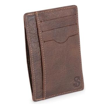 Imagem de Carteira Masculina Slim Leve E Compacta Em Couro Legítimo(MARROM ESCURO)