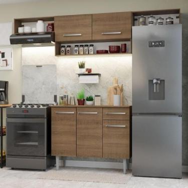 Imagem de Armário de Cozinha Completa 225cm Rustic Emilly Madesa 01XA, Rustic