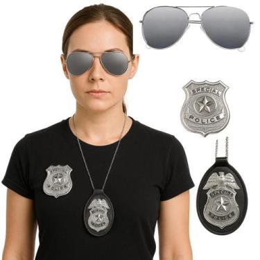 Imagem de Kit Fantasia Acessório Policial Adulto 3 Acessórios Festa, Carnaval, H