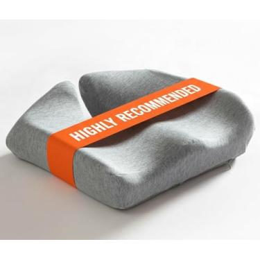 Imagem de Ecofeen Almofada de assento, espuma viscoelástica ergonômica em forma de U para ciática, cóccix e alívio da dor lombar – almofada de alívio de pressão para cadeira de escritório, assento de carro e
