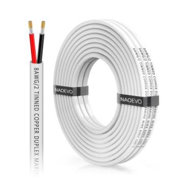 Imagem de Cabo elétrico de PVC trançado de calibre 8 Marine Wire NAOEVO 15 pés