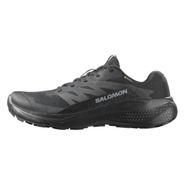 Imagem de Salomon Alphaglide Gore-Tex Trail Tênis de corrida masculino, impermeável para todos os terrenos para trilhas, corrida e caminhada, Preto/Asfalto/Preto, 44