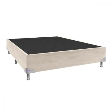 Imagem de Base Para Cama Box Casal 138x188x28 Sued Bege Portobel Bege