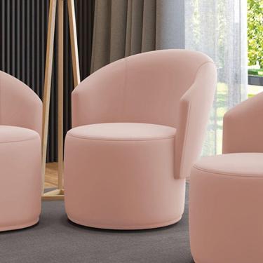 Imagem de Poltrona Decorativa Orgânica Fixa Para Sala Malu Veludo M11 - D'rossi Rose