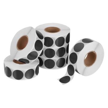 Imagem de PATIKIL 6000 peças de adesivos coloridos de 6 rolos, adesivos circulares de 1,9 cm, etiqueta de codificação para escritório, negócios, quintal, venda, garagem, decoração de casa, preto