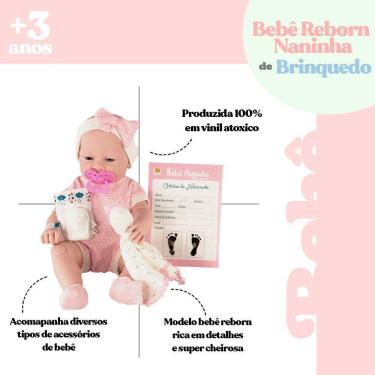 Imagem de Boneca Bebê Anjo Naninha Com Acessórios