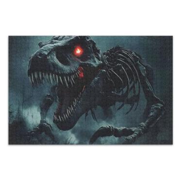 Imagem de Skeleton Dinosaur Black Adult Puzzles, Puzzle 500 Pieces, Interlock Suitablely, Home Decor for Men Women