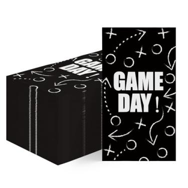 Imagem de Horaldaily 50 guardanapos decorativos de papel descartáveis de futebol, toalha de mão de dia de jogo para festa, almoço, jantar, cozinha, banheiro