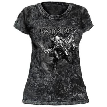 Imagem de Camiseta Stamp Baby Look de Banda Iron Maiden em Algodão Gola Redonda Oficial-Feminino